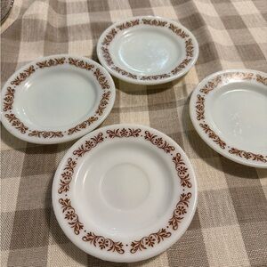 Vintage Pyrex Floral Patterned Saucer Set